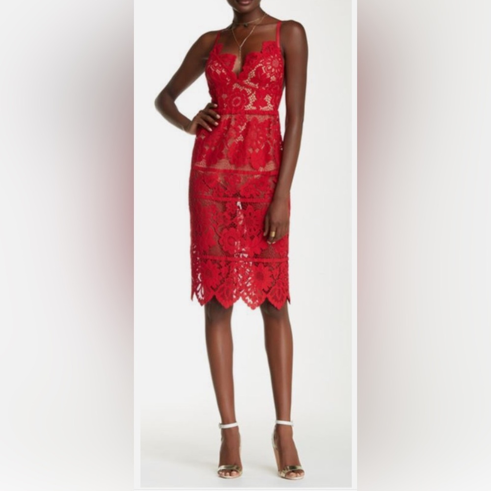 For Love and Lemons Gianna Dress in Red Hot